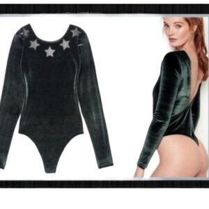 Deep Green Victorias Secret Velour Bodysuit S